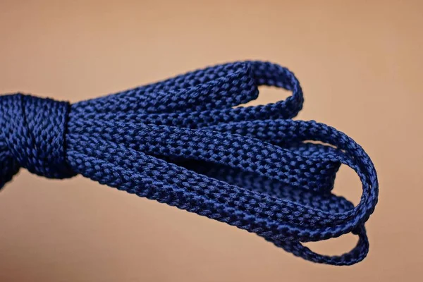 Skein Blue Fabric Laces — Stock Photo, Image