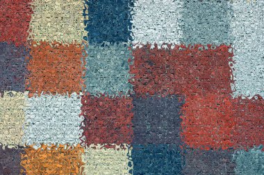 Soyutlamanın renk dokusu ve karelerle duvardaki bozulma