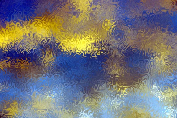 Gele Blauwe Textuur Van Vervorming Abstractie Wolken Lucht — Stockfoto