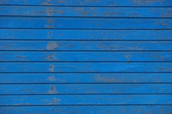 Textura Madeira Azul Placas Desgastadas Finas Parede Cerca — Fotografia de Stock