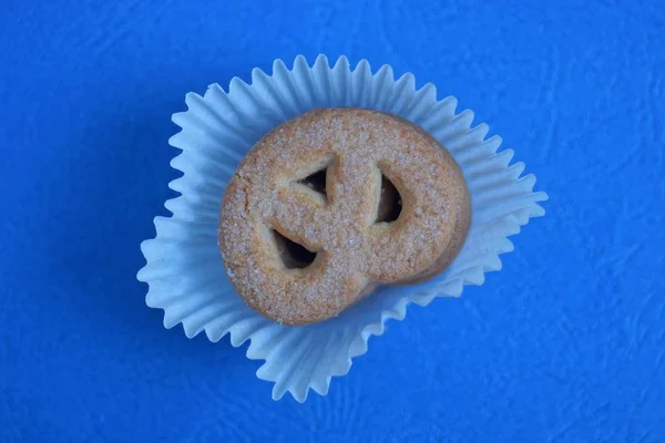 Десерт Сухого Коричневого Печива Цукрі Упаковці Білого Паперу — стокове фото