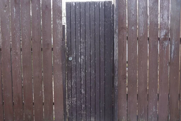 Brown Wooden Texture Closed Door Fence Boards Street — Stock Photo, Image