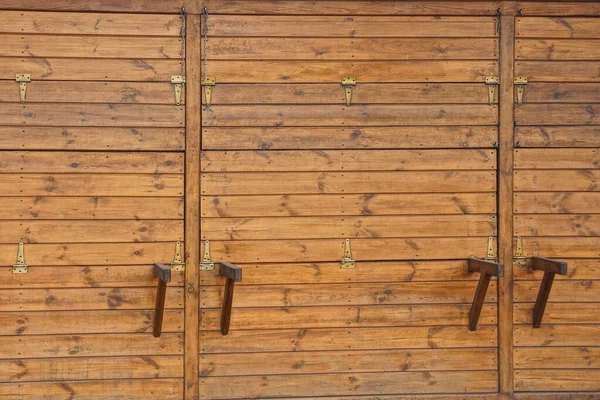 Textura Madera Marrón Tablas Pared Puertas Calle —  Fotos de Stock