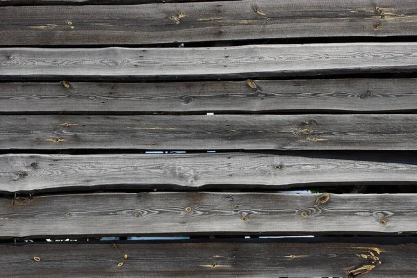 Grijszwarte Houten Textuur Van Oude Planken Een Hek — Stockfoto