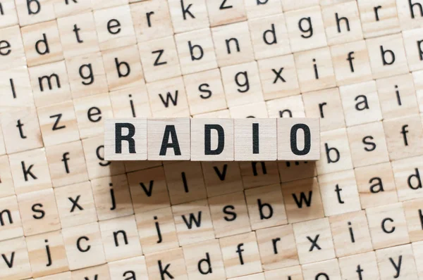 Radio word concept on cubes