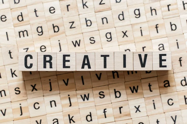 Creative word concept on cubes — Stock Photo, Image