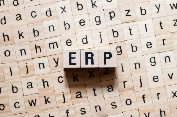 Erp enterprise resource planning word concept