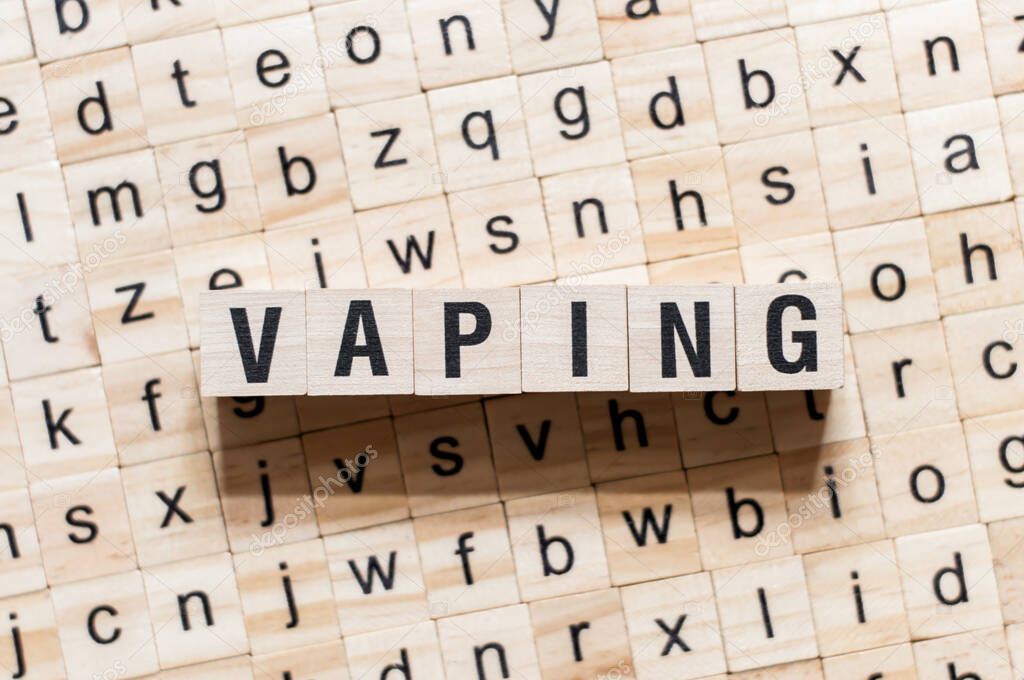 Vaping word concept on cubes