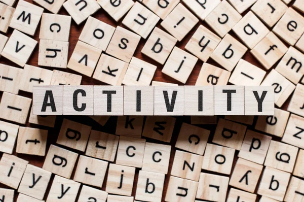 Conceito de palavra atividade — Fotografia de Stock