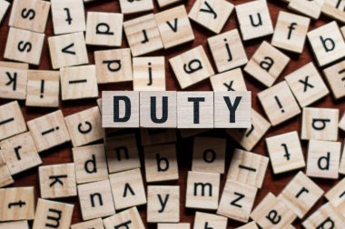 Yazılar için ahşap küpler üzerine görev sözcüğü kavramı