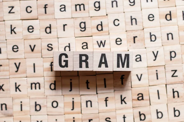 Έννοια λέξης Gram — Φωτογραφία Αρχείου
