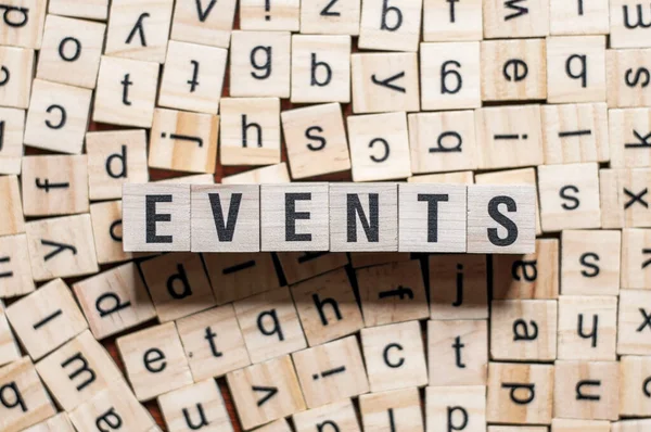 events word background on wood blocks