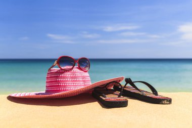 kumlu plaj yaz konsepti