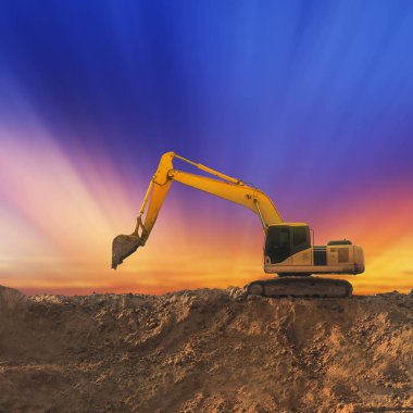 Ekskavatör, endüstriyel makine inşaat sitesinde