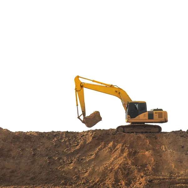 Escavadeira, Máquinas industriais no canteiro de obras — Fotografia de Stock