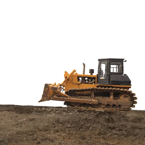 Grader, Yellow grader on construction site — Stock Photo, Image