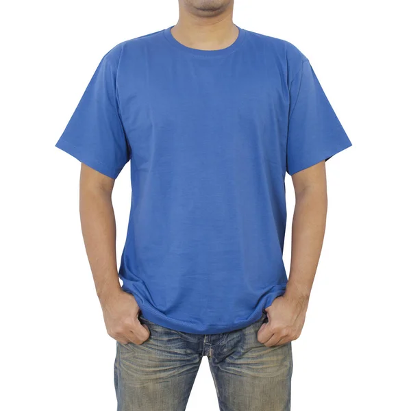 Men in blue T-shirt — Stock Photo, Image