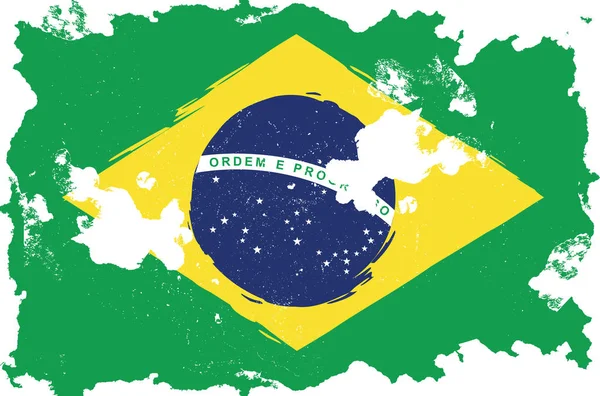 Brasil, bandeira grunge — Fotografia de Stock