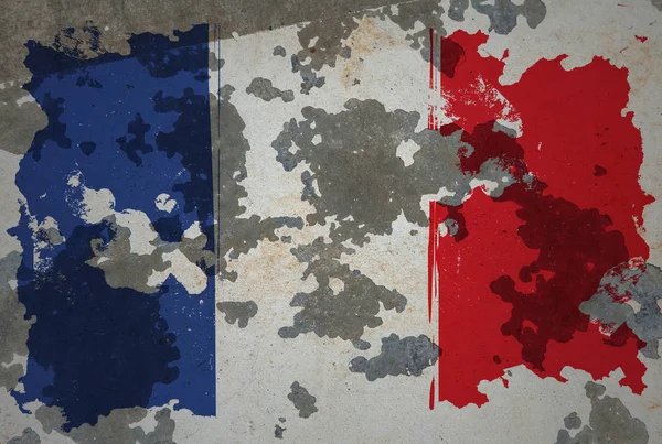 Francouzská, grunge vlajka — Stock fotografie