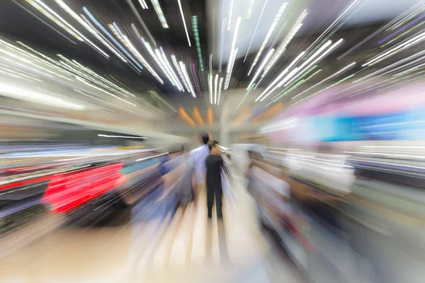 Blur image background of people in exhibition show — Stock Photo, Image