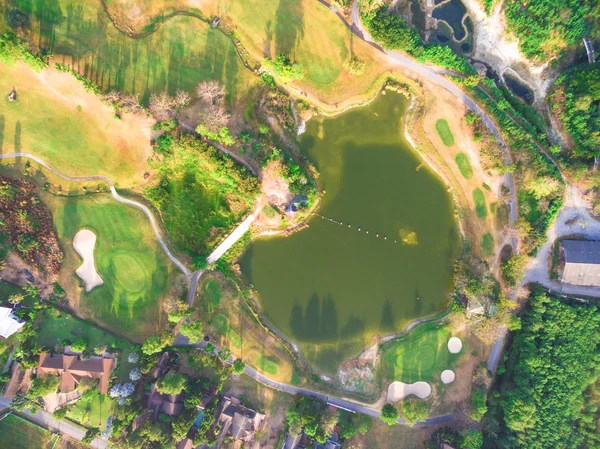 Aerial view of a beautiful golf course — Stock Photo, Image