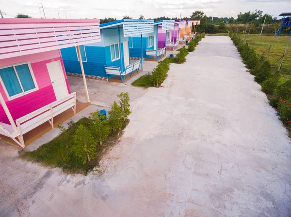 stock image Aerial view of Multi-Colored small house on the countryside