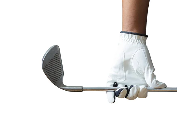 Golf-spelare håller en golfklubba — Stockfoto