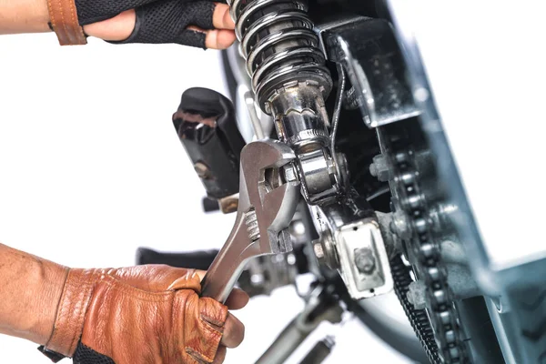 Mecânico de motocicletas, Técnico — Fotografia de Stock