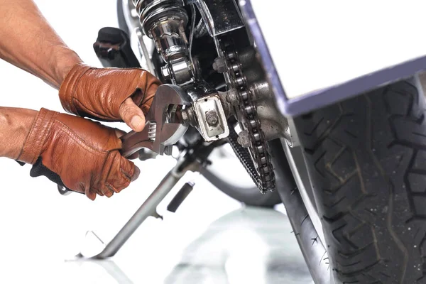 Mecânico de motocicletas, Técnico — Fotografia de Stock