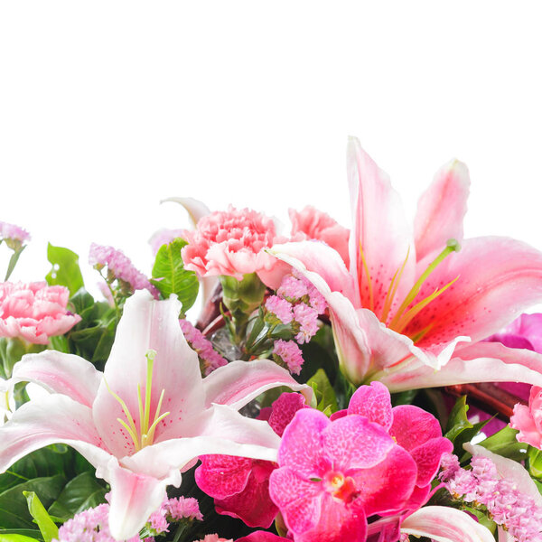 Bunch flowers isolated on white background