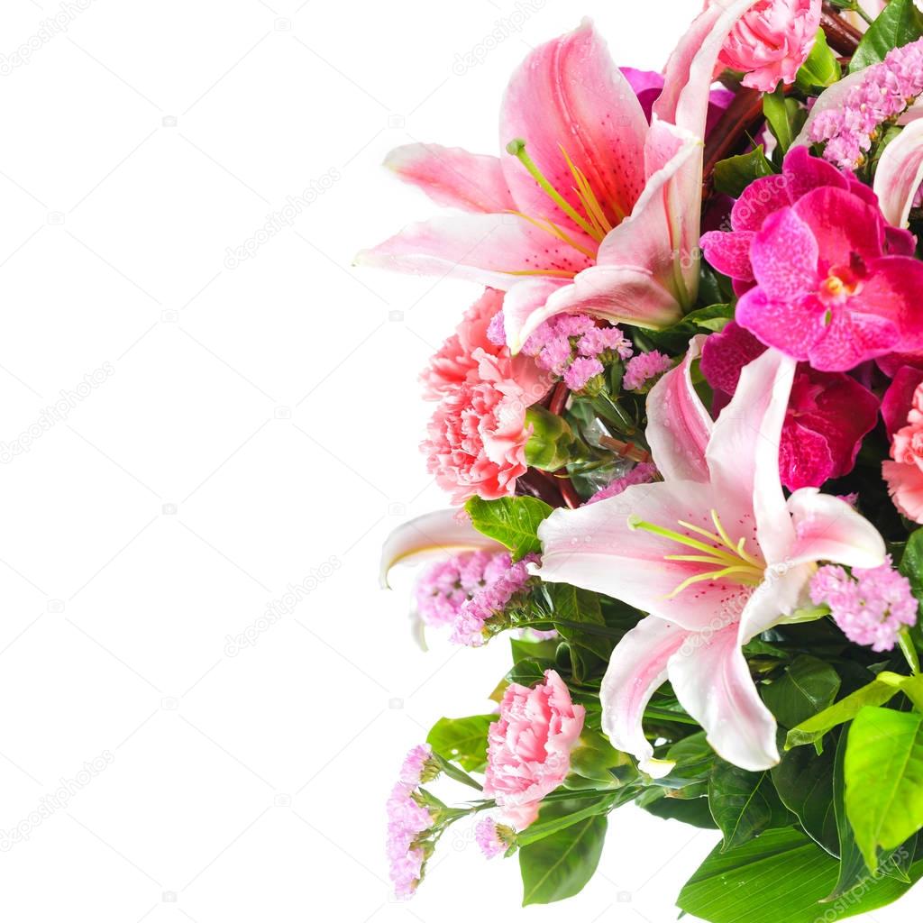 Bunch flowers isolated on white background