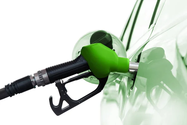 Araba benzin, yakıt ikmali istasyonunda araç yakıt ikmali ile yakıt ikmali — Stok fotoğraf