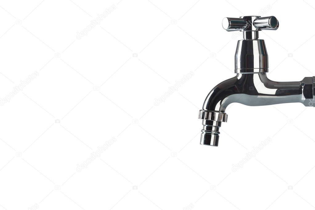 Faucet on white background