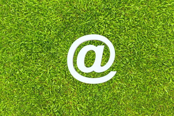 Top view of Email sign on Natural green grass
