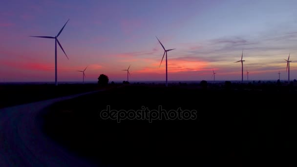 风电电力发电机的农场 — 图库视频影像