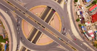 Güzel yol kavşak hava Üstten Görünüm