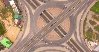 Güzel yol kavşak hava Üstten Görünüm