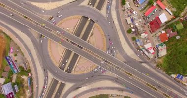 Güzel yol kavşak hava Üstten Görünüm