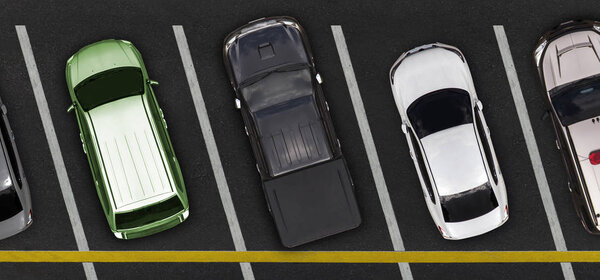 Top view of Cars on parking lot