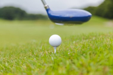 Golf Kulübü ve golf sahasında golf topu