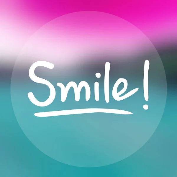 Smile word lettering on colorful abstract background — Stock Photo, Image