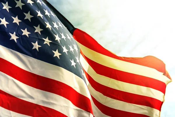 Waving star and stripes American flag — Stock Photo, Image