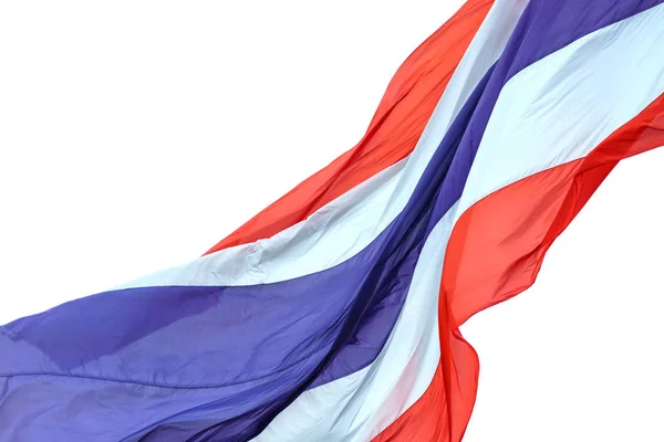 Κυματίζει σημαία της Ταϊλάνδης σε λευκό φόντο — Φωτογραφία Αρχείου