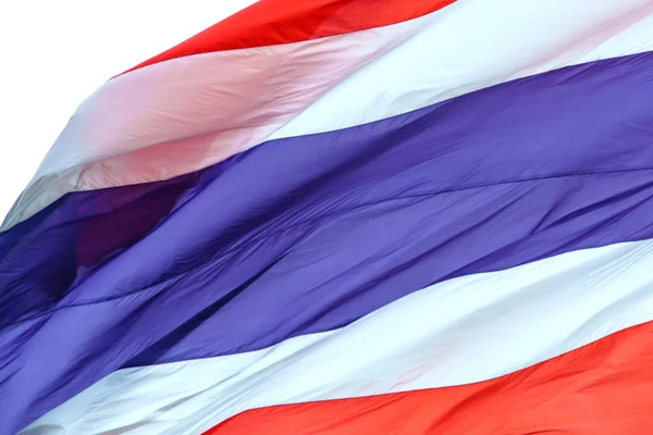 Viftande flagga av Thailand på vit bakgrund — Stockfoto