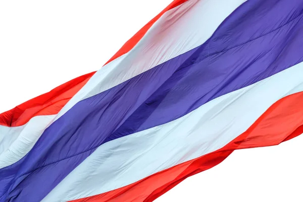 Flagge von Thailand auf weißem Hintergrund schwenken — Stockfoto