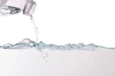 Dökün su, su dalgası ve kabarcıklar arka plan doku