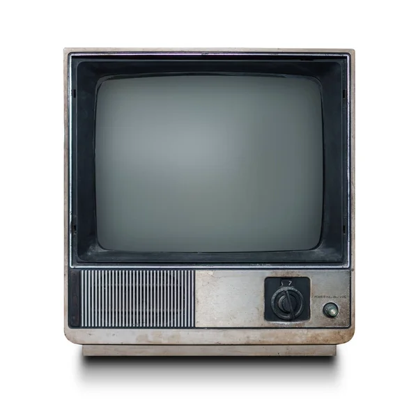 Tv vintage isolata su sfondo bianco — Foto Stock
