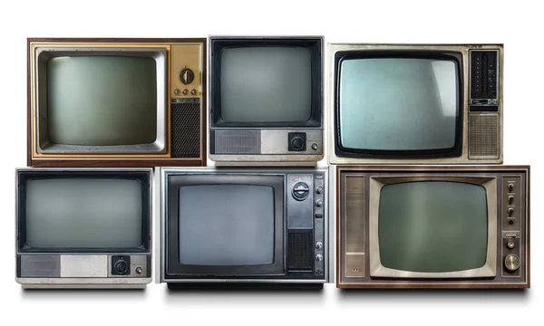 Beyaz arkaplanda izole edilmiş klasik televizyon — Stok fotoğraf