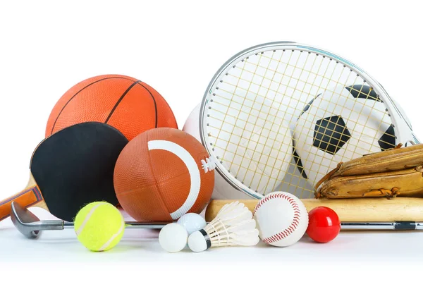 Sports Equipment on white background — Stock Photo, Image