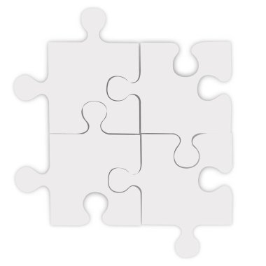 Jigsaw puzzle iki parça, çözümleri ve ekip çalışması kavramı izole